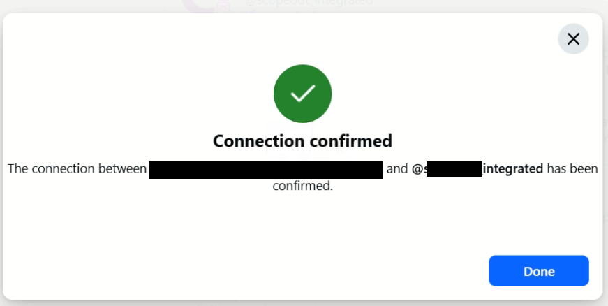 Instagram & Facebook page successfully conncted
